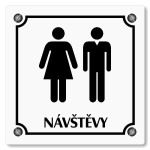 WC návštěvy, 100x100mm, bílá, Kansas
